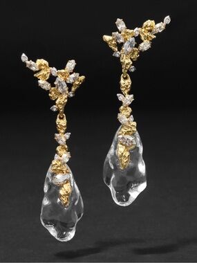 ALEXIS BITTAR • Liquid Lucite Linear Dream Rain Crystal Drop Earrings